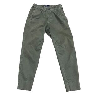 Vintage Y2k Abercrombie & Fitch Green Pleated Crop Pants XS Preppy Coastal Beach